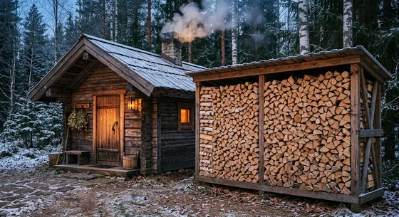Укладка дров в Серебряных Прудах, улица Каминная, 7Б